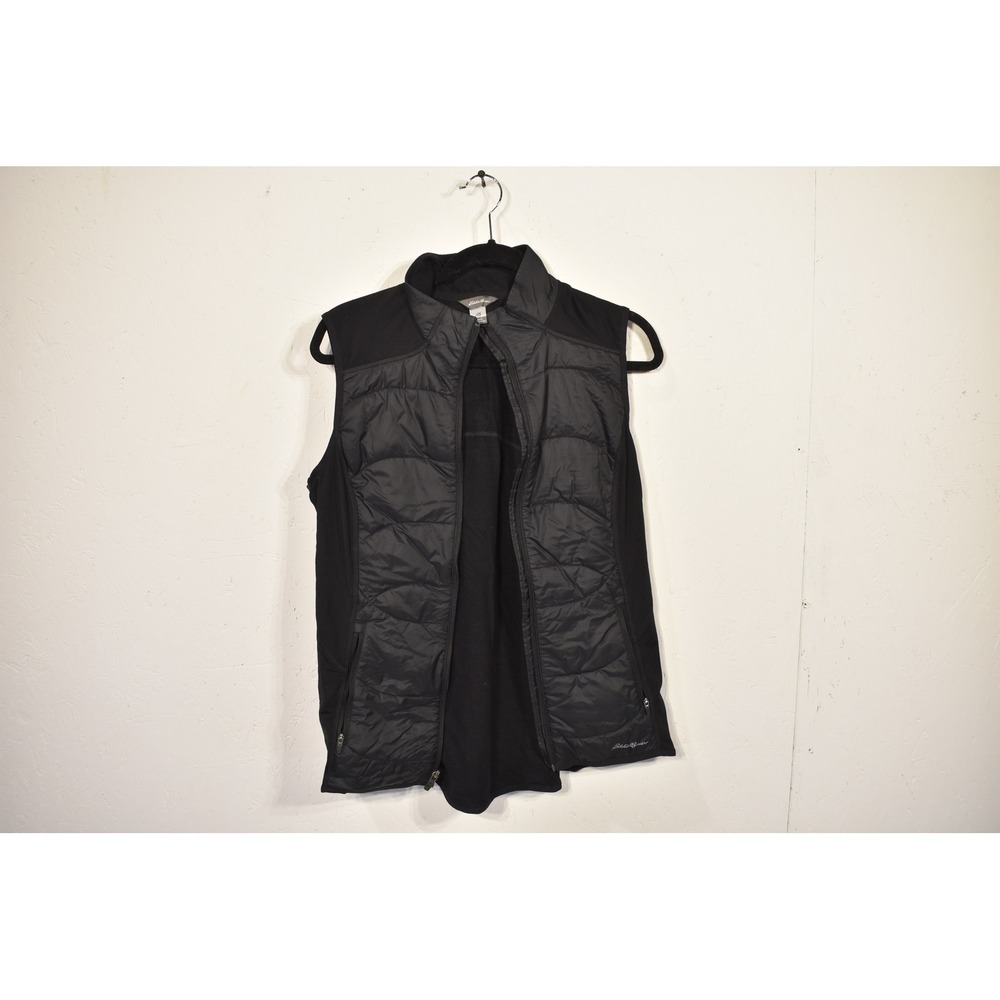 Eddie Bauer First Ascent Womens Black Primaloft Hybrid Quilted Puffer Vest L